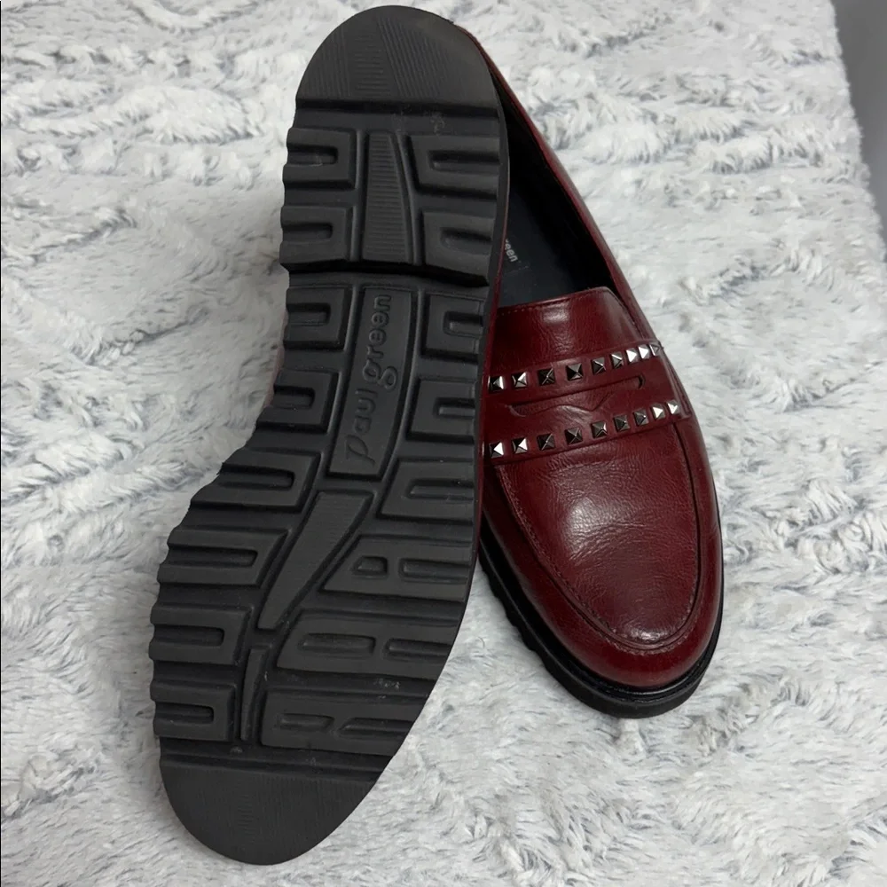 Paul Green Studded Burgundy Loafers size 7.5 (5)